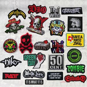 Custom Logo Patches for <b>Hat</b> Garment High Density Embroidery Iron Music Rock <b>Band</b> Woven Polyester Heart Flower Shape - Product Image 3