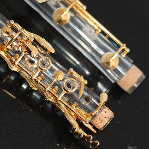 Clarinet Trong Suốt Acrylic Chất Lượng Cao 17 Phím Bb Mạ Vàng/Biểu Diễn Sân Khấu Dụng Cụ Gió - Product Image 5