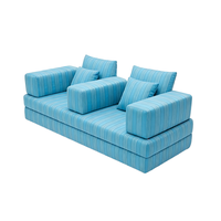 Fauteuil compressé sous vide, une place, en tissu, garni d'éponge, design ergonomique moderne, pieds en bois, ensemble modulaire pour la maison et le bureau