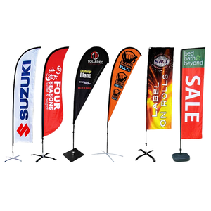 Wholesale Outdoor Large Advertising Flying Feather Beach Polyester Digital Printed Flag Banner Promotional Flags Banners