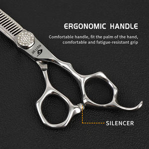 6 inç paslanmaz çelik profesyonel berber saç kesim makas salon kuaför araçları ev inceltme makas - Product Image 5