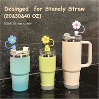 Protège-pailles réutilisable en silicone en forme de fleur pour gobelet Stanley 8-10 mm – Accessoire de boisson mignon, sans BPA, compatible lave-vaisselle, lot individuel
