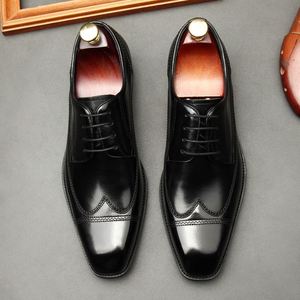 Chaussures en cuir de luxe personnalisées pour hommes, style britannique, à bout pointu, avec bride, pour affaires et décontractées - Product Image 3