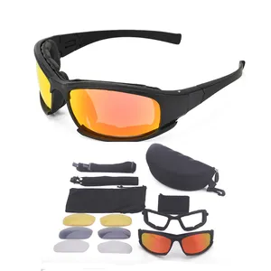 ANSI Z87.1 And CE EN166 Outdoor Anti-stretch High Impact CS PC Sunglasses X7 Tactical Glasses Lentes Tactics