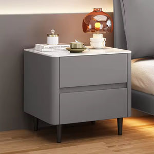 Современная прикроватная тумба из массива дерева с дизайном из каменной плиты для спальни и гостиной, роскошный шкаф для хранения - Product Image 1