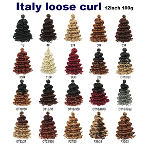 Tresses Italie Courtes Bouclées Amples 12 Pouces 100g, Tresses Bohèmes <span class=keywords><strong>avec</strong></span> Pointes Bouclées Profondes, Crochets Libres pour Femmes Noires - Product Image 2