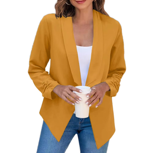 Dames Casual Blazers Cardigan Pak Eenvoudige Dame Slim Fit <span class=keywords><strong>Plus</strong></span> <span class=keywords><strong>Size</strong></span> Jas Effen Lange Mouw Ademend Dun Jack Effen Geverfd - Product Image 1