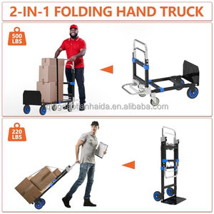 Carretilla <span class=keywords><strong>de</strong></span> Mano Plegable 3 <span class=keywords><strong>en</strong></span> 1 <span class=keywords><strong>de</strong></span> Alta Resistencia, Convertible, <span class=keywords><strong>de</strong></span> Acero, con Mango Telescópico, Carrito Utilitario Plegable - Product Image 6