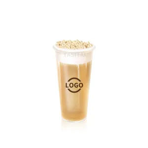 Logotipo personalizado impresso descartável frio bebida quente tampa copo plástico claro pp copo boba bolha copos plásticos
