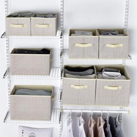 Boîte de rangement pliable pour étagères, bacs de rangement de placard en tissu boîte Cube avec poignées organisateur de rangement de jouets pour vêtements