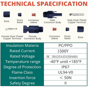 <span class=keywords><strong>Conector</strong></span> de Cable Solar Impermeable de 1500V 30A <span class=keywords><strong>para</strong></span> Paneles Solares MC4, <span class=keywords><strong>Conector</strong></span> MC4 <span class=keywords><strong>para</strong></span> Slocable, <span class=keywords><strong>para</strong></span> Sistemas de Energía Solar - Product Image 6
