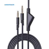 Kabel Earphone Audio Pengganti dengan Fungsi Tombol Mute untuk Astro A10 A40 G233 Gaming 3.5mm 4 Pole 5 Pole Kabel Headset