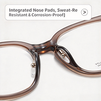7343 INS Lunettes tendance à monture large en acétate pour un look sans maquillage, montures de lunettes unisexes