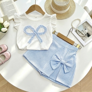 <span class=keywords><strong>Abbigliamento</strong></span> Estivo Coreano 2026 per Ragazze, Completo Due Pezzi con Gilet Senza Spalline a Fiori 3D e Gonna Spacco, <span class=keywords><strong>Abbigliamento</strong></span> Casual per Bambini, Vendita all'Ingrosso - Product Image 5