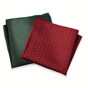 Pochette de costume élégante en polyester tissé de haute qualité à pois floraux 23x23cm pour homme, accessoire décontracté, cadeau - Product Image 2