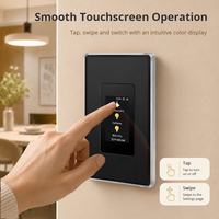 Zemismart Écran d'affichage Tuya Zigbee Interrupteur intelligent 3 gangs Personnalisable (nom et icône) avec moniteur d'énergie Taille US EU Compatible Alexa Google Apple Home via Hub