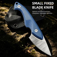 Couteau tactique de survie personnalisé, lame fixe de haute qualité, manche en micarta bleu, couteau de défense personnel, couteau de chasse