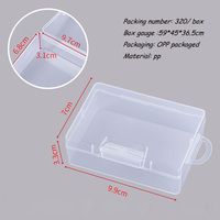 Tastiera in plastica trasparente in miniatura interruttore per imballaggio Organizer rettangolare in miniatura in plastica scatola interruttori da tastiera