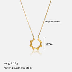 Kalung Baja Anti Karat 316l Berlapis Emas 14k 18k Tahan Air, Liontin Bintang Bulan, Kalung Kustom untuk Wanita - Product Image 6