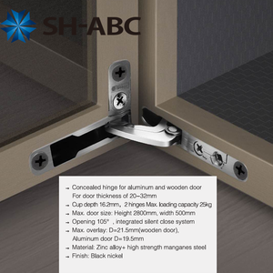 <span class=keywords><strong>Charnière</strong></span> de <span class=keywords><strong>porte</strong></span> <span class=keywords><strong>invisible</strong></span> moderne en zinc de fabrication italienne de précision 3D, finition noire/nickel, pour chambre d'hôpital - Product Image 4