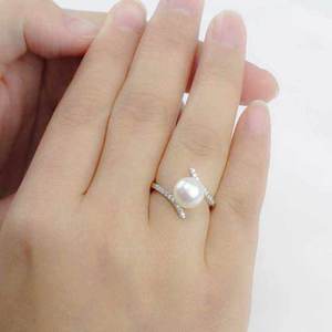 Anello Minimalista Effetto Perla per Donne, Elegante Anello di Tendenza, Accessorio Regalo per Uso Quotidiano - Product Image 4