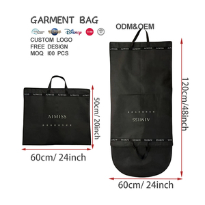Bolsa <span class=keywords><strong>de</strong></span> Ropa Convertible Tipo Tote, Reutilizable, Resistente al Polvo, Negra, <span class=keywords><strong>de</strong></span> Alta Calidad, Personalizable OEM/ODM, Plegable, Portátil, con Logotipo - Product Image 1