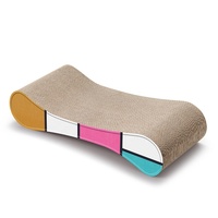 Griffoir pour chat en carton ondulé durable, forme d'os, avec motifs personnalisés et design mignon, vente en gros
