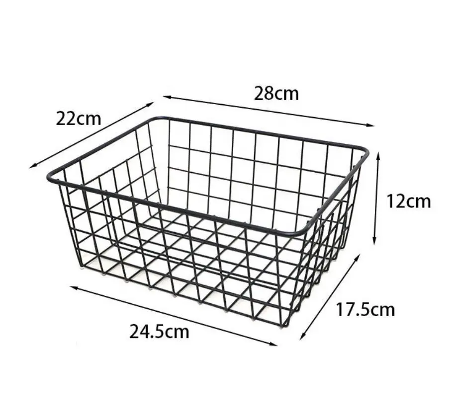 28 x 22 x 12 cm WLAN-Speicherkorb Metallaufbewahrungs-Organisator-Korb für Haus Büro Küche