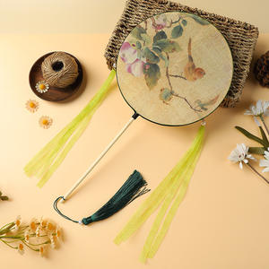 Abanicos de Mano Redondos de Seda Bordados a Mano con Diseño de Palacios Florales Estilo Chino, para Baile, Regalo de Boda, Recuerdo de Fiesta - Product Image 5