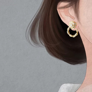 Orecchini Floreali Vintage Francesi, Orecchini Estivi Chic di Tendenza, Elegante Ear Cuff a Trifoglio per Donna - Product Image 5