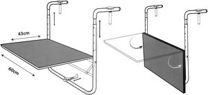 <span class=keywords><strong>Table</strong></span> élévatrice pliable pour balcon, garde-corps, <span class=keywords><strong>terrasse</strong></span> ou rebord <span class=keywords><strong>de</strong></span> fenêtre <span class=keywords><strong>Petite</strong></span> <span class=keywords><strong>table</strong></span> <span class=keywords><strong>de</strong></span> bar décontractée pour le camping et la salle à manger - Product Image 4