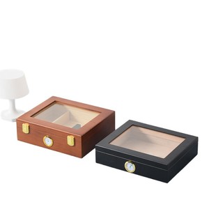 Caja de Cigarros de Estilo Japonés, Imitación Madera de Cedro, con Ventana Transparente, Rectangular, a Prueba de Humedad, Humidor - Product Image 5