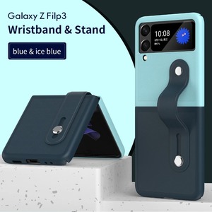 Para Samsung Galaxy Z Flip 3 4 5 Funda de pulsera de cuero Contraste de color Funda a prueba de golpes para Z Flip3 <span class=keywords><strong>ZFlip</strong></span> 4 Cubierta de protección de lente - Product Image 5