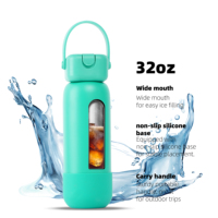 Bouteille d'eau réutilisable en acier inoxydable écologique, isolée sous vide, 100 % étanche, avec paille, modèle champignon