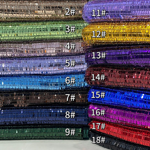 Ống ngọc trai mới thêu sequin hình chữ nhật và vải cuộn cho váy dạ hội, trang phục biểu diễn, vải lưới - Product Image 2