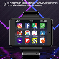 Nouvelle arrivée Montres intelligentes 2,8 pouces 4 Go + 128 Go Montre intelligente LCD 2800 mAh Montre intelligente Fréquence cardiaque pour Android 8.1 Téléphone 4G Montre intelligente