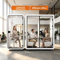 Cabine de bureau insonorisée mobile pour une personne, cabine téléphonique acoustique, salle de conférence intérieure, petite cabine insonorisée avec structure métallique