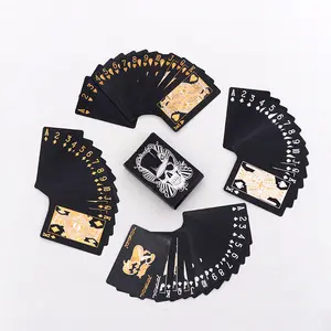 2023 Wholesale High Quality Custom Plastic Playinhg Cards Poker Waterproof Gold Foil Playing Cards