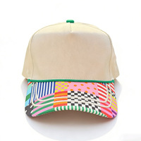Colorful Abstract Print Canvas Baseball Cap Unisex Adjustable Cute Graphic Soft Vintage Sporty Leaf Bows Casual Common
