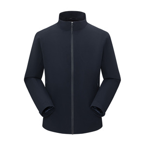 Unisex Business Travel Jacket Midnight Blue Solid Color Windproof With Inner Liner Winter Workwear - Product Image 1