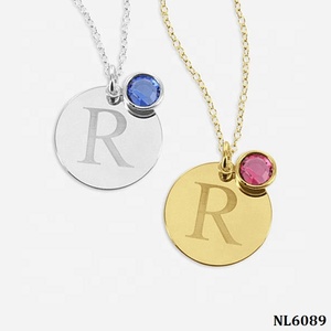 Con monograma carta collares <span class=keywords><strong>18</strong></span> <span class=keywords><strong>oro</strong></span> Color personalizado alfabeto inicial collar 12 <span class=keywords><strong>DE</strong></span> Collar para regalo <span class=keywords><strong>de</strong></span> cumpleaños - Product Image 2