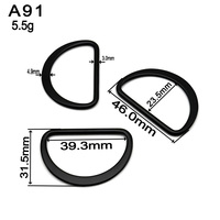 Anneau en D en métal de haute qualité, boucle plate semi-circulaire, tendance professionnelle pour sac à dos, chien, randonnée en plein air, accessoires de sac