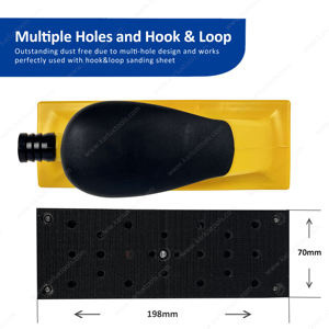 Bloc de ponçage à main sous vide multi-trous, réglable, 70x198mm, pour l'entretien des voitures, meulage mural et plat - Product Image 4