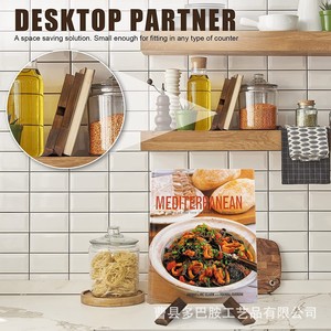 Estante de Madera para Recetas, Soporte para Libros de Cocina Hecho a Mano, Estante de Exhibición para Encimera de Cocina, Diseño Moderno y Simple - Product Image 2