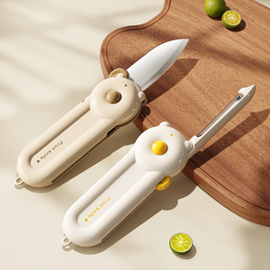 Hedou Fruit Knife Peeler 2 In 1 Stainless Steel Portable Kitchen Tool For Home And Dormitory Use - Product Image 1