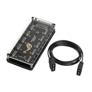 5V 3-Pin RGB 10 Hub Splitter SATA Power 3pin ARGB Adaptor Kabel Ekstensi RGB LED W/kasus