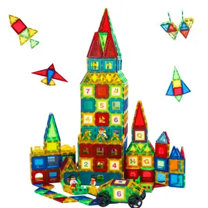 Blocs de construction en plastique personnalisés 100 pièces carreaux magnétiques blocs de connexion jouets pour enfants