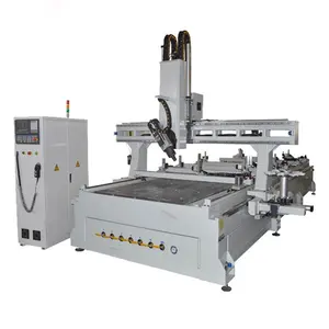 UBO 1325 1530 Cnc Router Atc เครื่อง CNC 4 แกน 3 แกน Cnc Router โหลดขนถ่ายตารางสําหรับประตูเฟอร์นิเจอร์