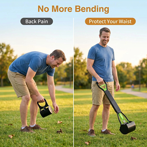 Raccoglitore di Escrementi per Cani e Gatti con Manico Lungo, Strumento per Pulizia Rifiuti Animali Domestici, 70CM - Product Image 2