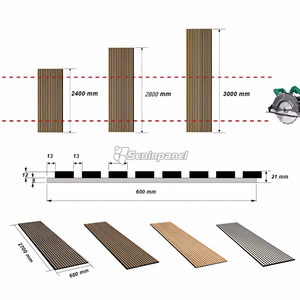 Pannello Acustico Decorativo 3D in <span class=keywords><strong>Legno</strong></span> e MDF, Pannello a <span class=keywords><strong>Doghe</strong></span> Ondulate Flessibili e Curvabili - Product Image 5
